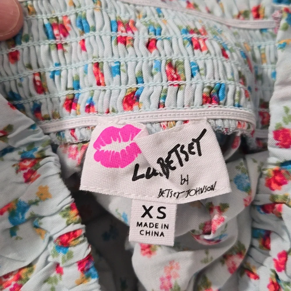 Betsey Johnson Floral Smocked Mini Dress - Picture 5 of 8